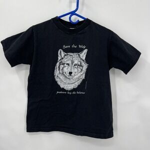 Vtg 77 Jim Morris Women Wolf Bald Eagle Cotton Graphic T Shirt Med Single Stitch